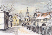 Gesau im Winter, gemalt von Gerhard Ahnert